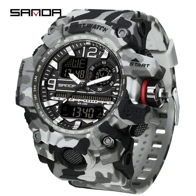 Sanda Black Multi-Functional Waterproof Watch for Men - Image 89