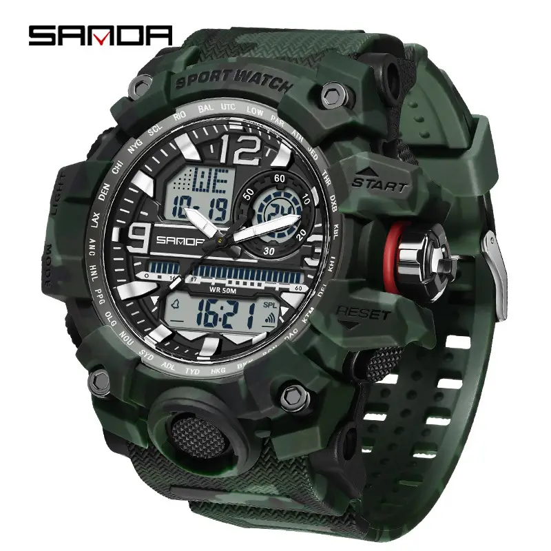 Sanda Black Multi-Functional Waterproof Watch for Men - Image 95