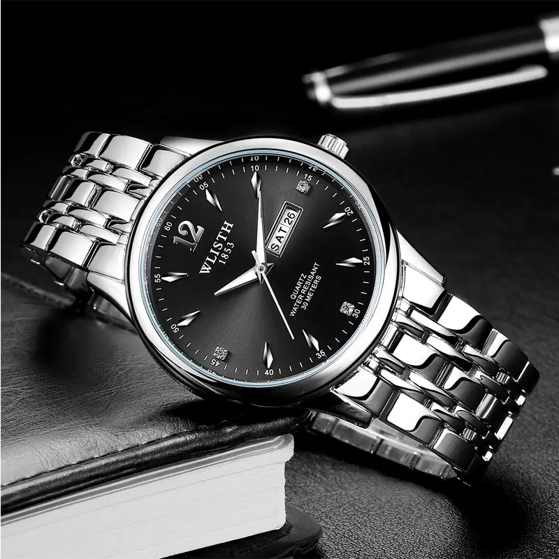 Women's Black Dial Quartz Watch with Stainless Steel Band - Image 10