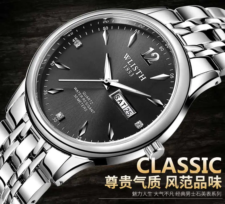 Women's Black Dial Quartz Watch with Stainless Steel Band — feature 11
