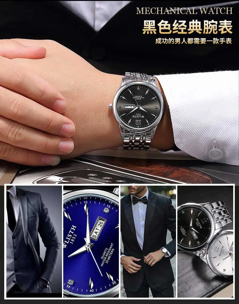 Women's Black Dial Quartz Watch with Stainless Steel Band — feature 13