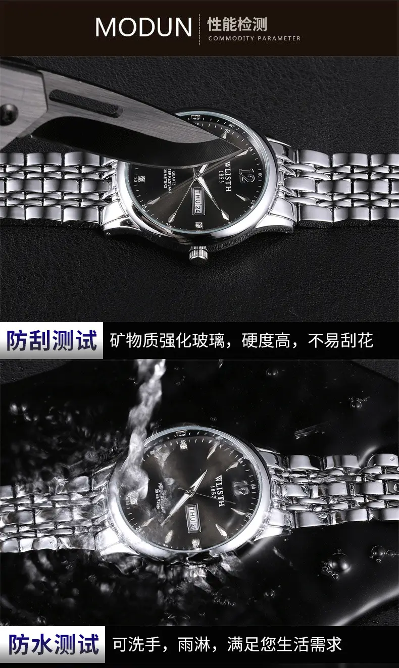 Women's Black Dial Quartz Watch with Stainless Steel Band — feature 17