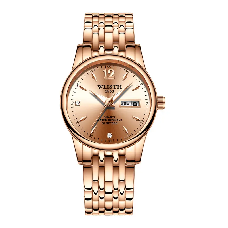 Women's Black Dial Quartz Watch with Stainless Steel Band - Image 3