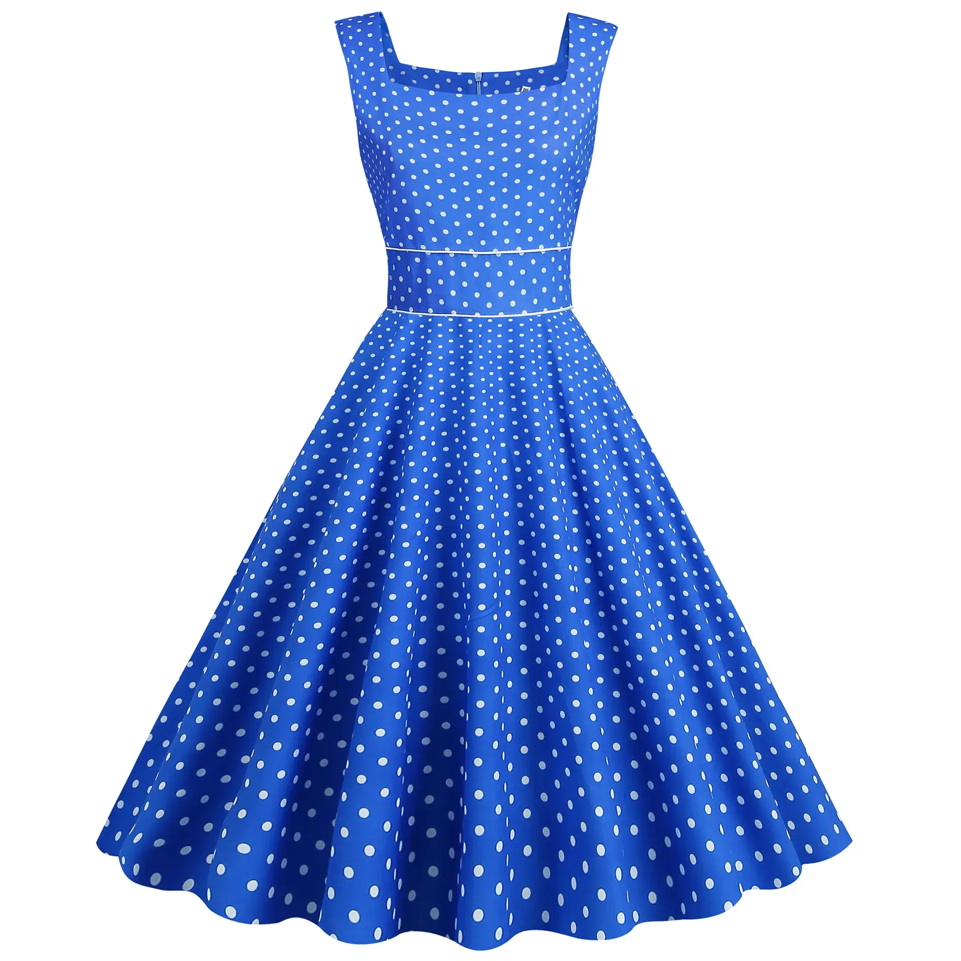 Green Polka Dot Vest Dress for Women - Image 7