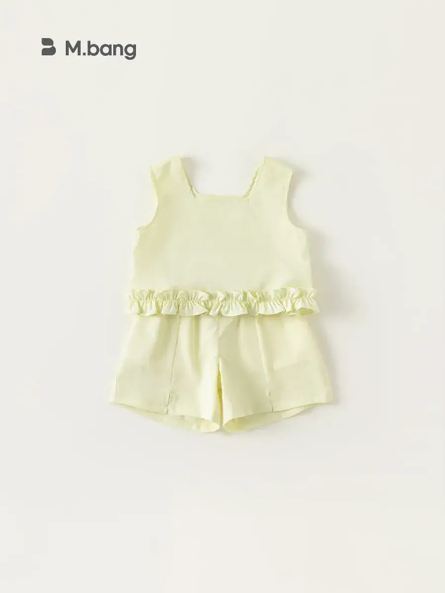 Pink Ruffled Baby Vest Set for Girls Two-Piece - Image 4