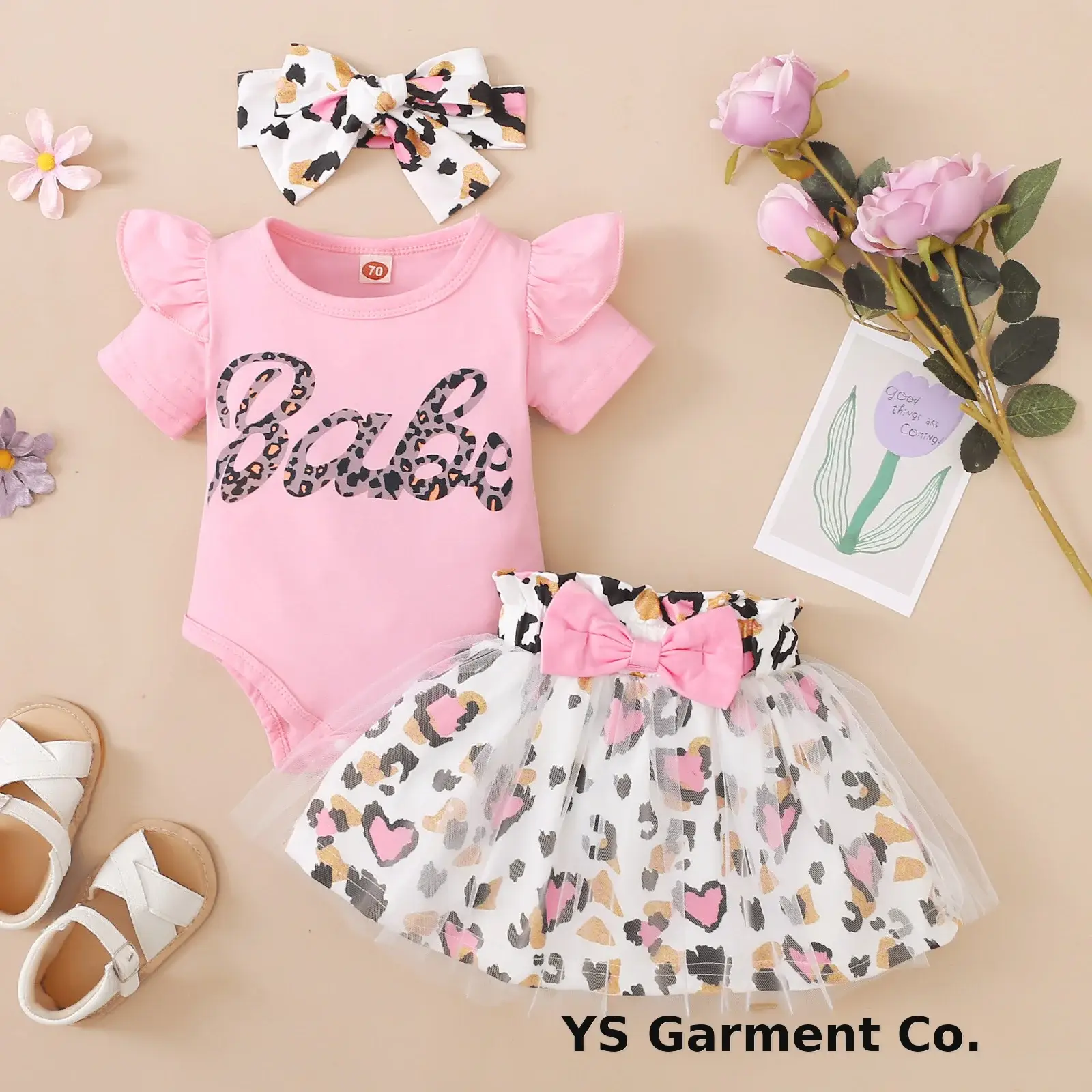 Baby Leopard Print 3-Piece Set Yellow — feature 2