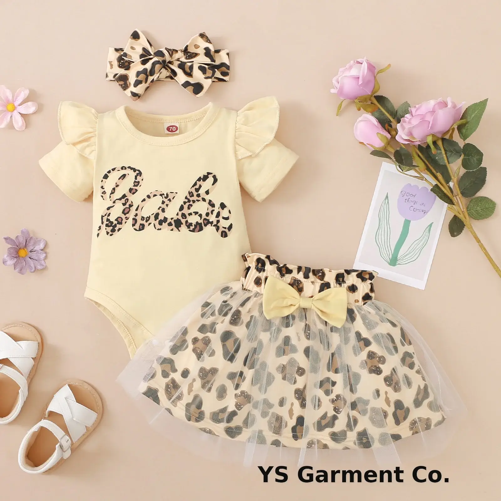 Baby Leopard Print 3-Piece Set Yellow — feature 8