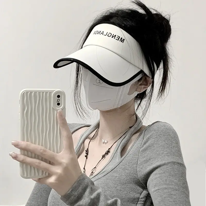 Women Anti-UV Sun Hat with Face Cover Running Sports