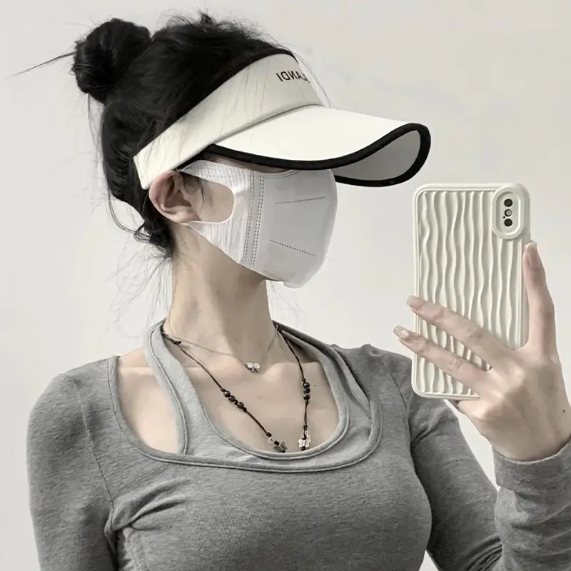Women Anti-UV Sun Hat with Face Cover Running Sports