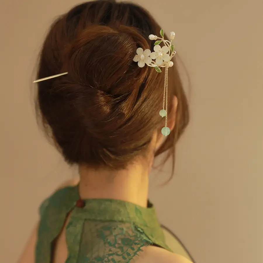 Peach Blossom Tassel Hairpin Ancient Style High-End New Headwear - Image 6