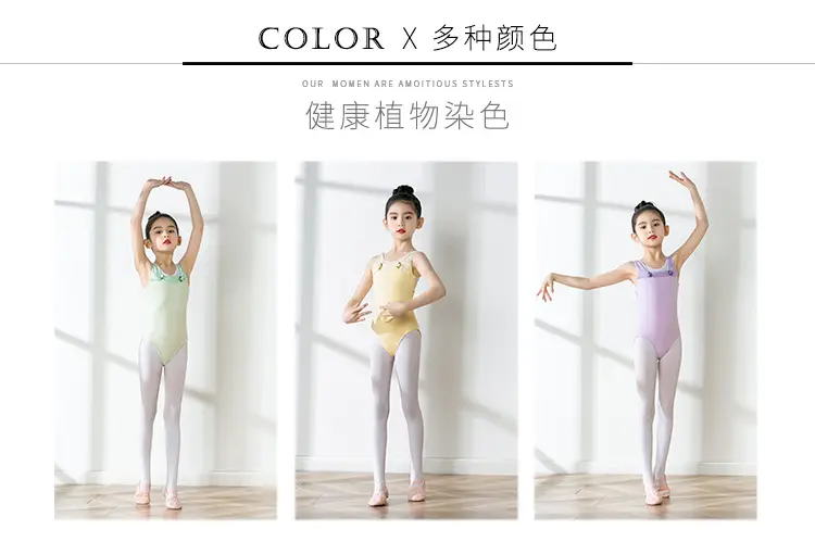Girls Chinese Dance Wear Summer Short Sleeve Ballet Dress — feature 6