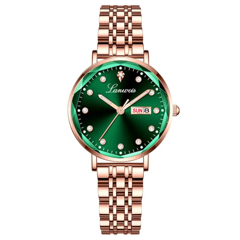 Women's Rose Gold Butterfly Watch with Calendar & Waterproof Band - Image 10