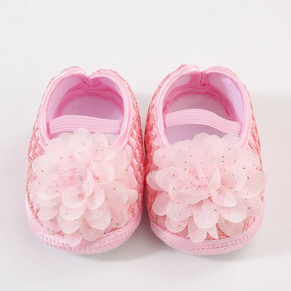 Pink Floral Lace Baby Shoes for 0-1 Year Old β feature 10