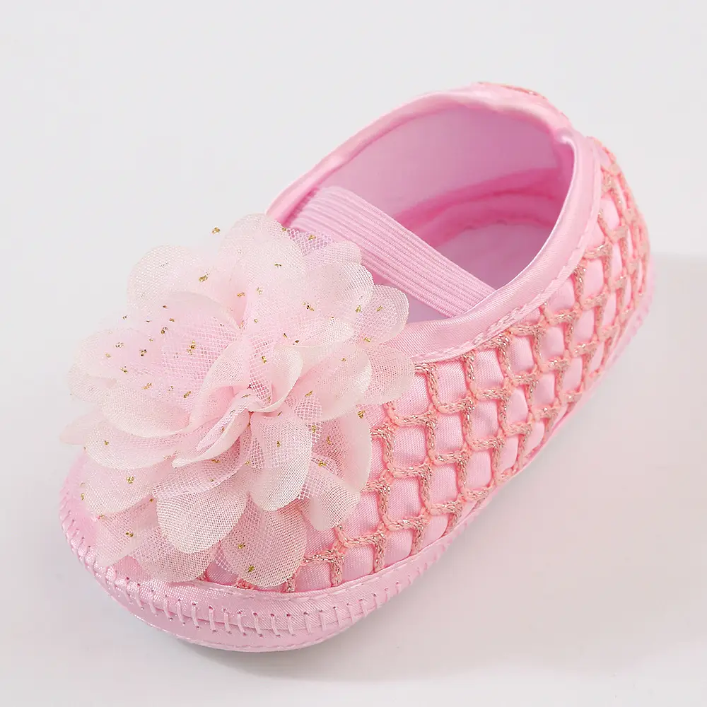 Pink Floral Lace Baby Shoes for 0-1 Year Old β feature 11