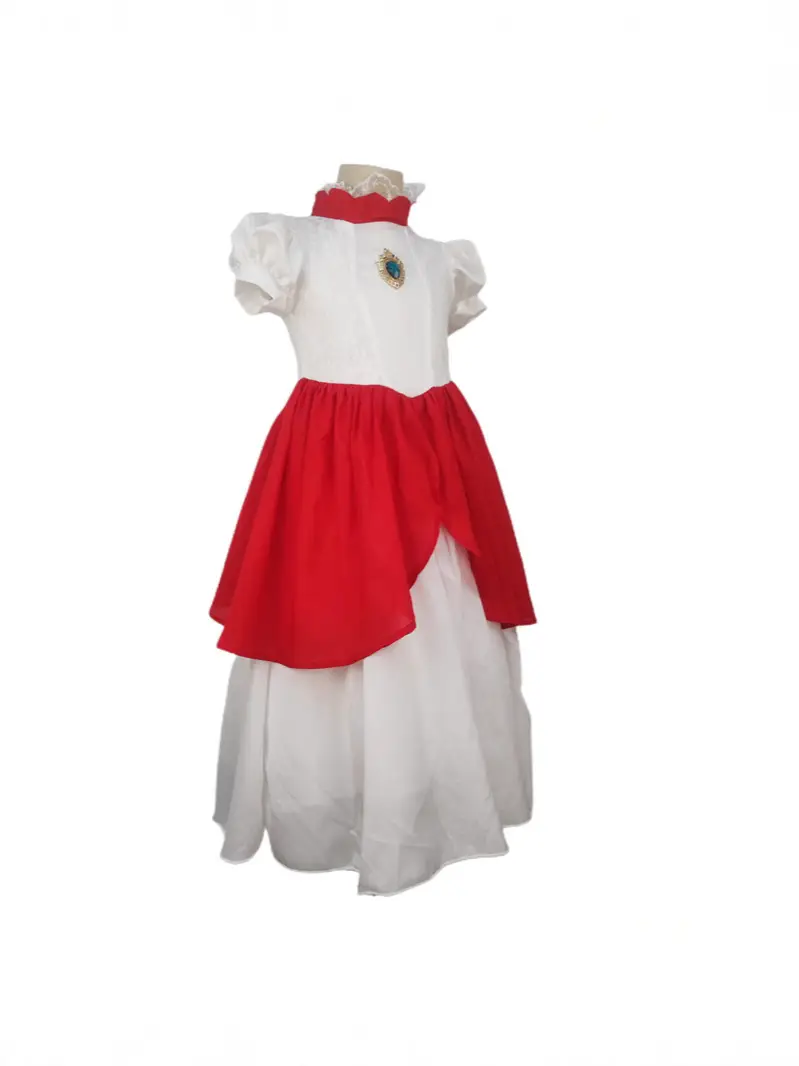 Girls Princess Peach Dress Long Flowy Pink