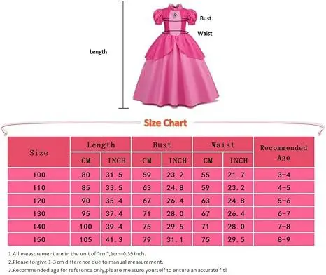 Girls Princess Peach Dress Long Flowy Pink — feature 1