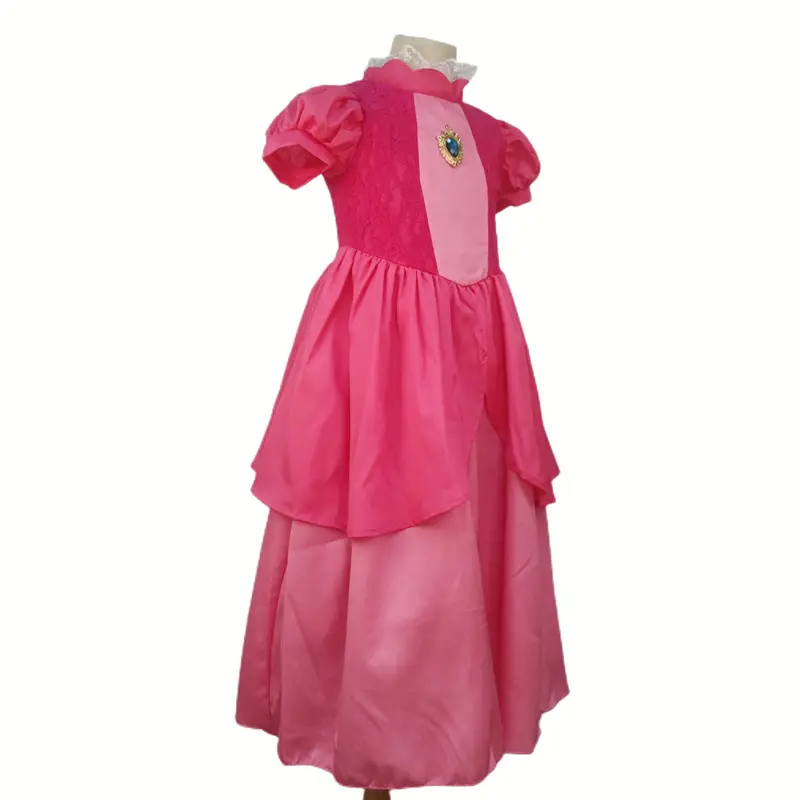Girls Princess Peach Dress Long Flowy Pink — feature 24