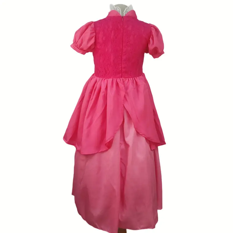Girls Princess Peach Dress Long Flowy Pink — feature 25