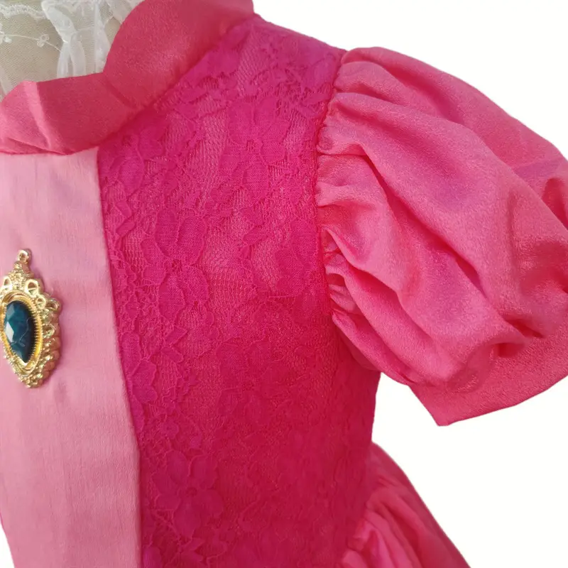 Girls Princess Peach Dress Long Flowy Pink — feature 5
