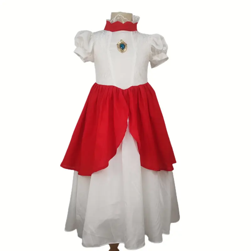 Girls Princess Peach Dress Long Flowy Pink