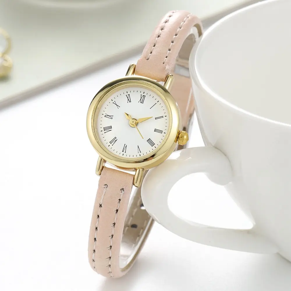 Elegant Women's Watch with Pink Leather Band - Image 2