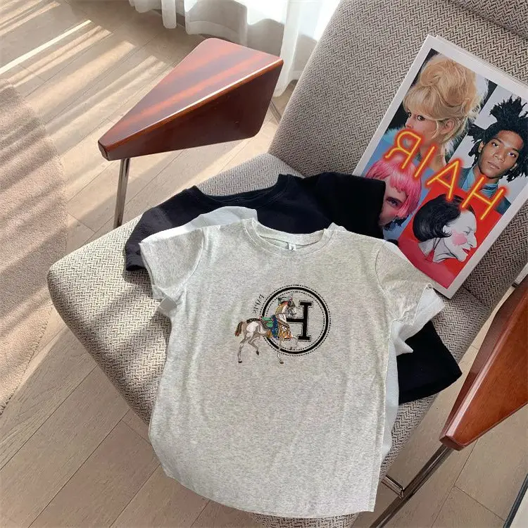 Women 2023 Slim Fit Cotton T-Shirt White Black Graphic — feature 6