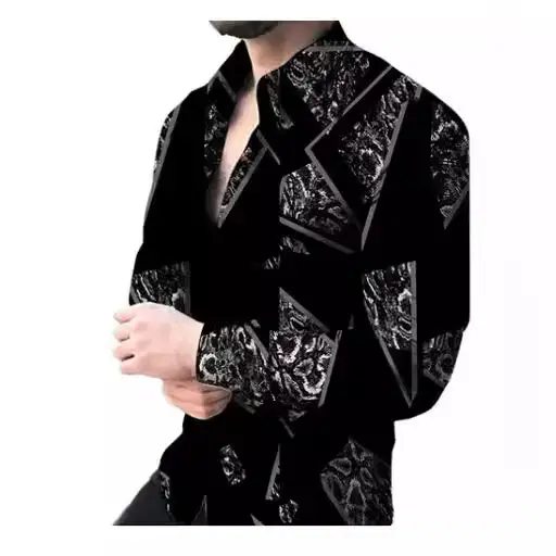 2024 Printed Men's Casual Shirt with European American Design