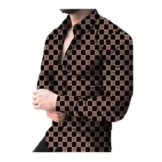 2024 Printed Men's Casual Shirt with European American Design