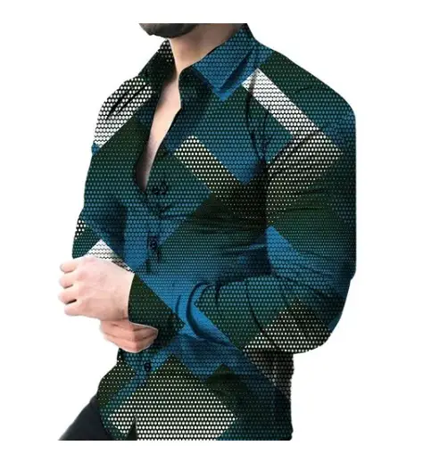 2024 Printed Men's Casual Shirt with European American Design — feature 2