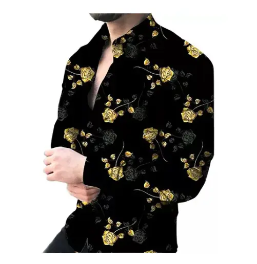 2024 Printed Men's Casual Shirt with European American Design