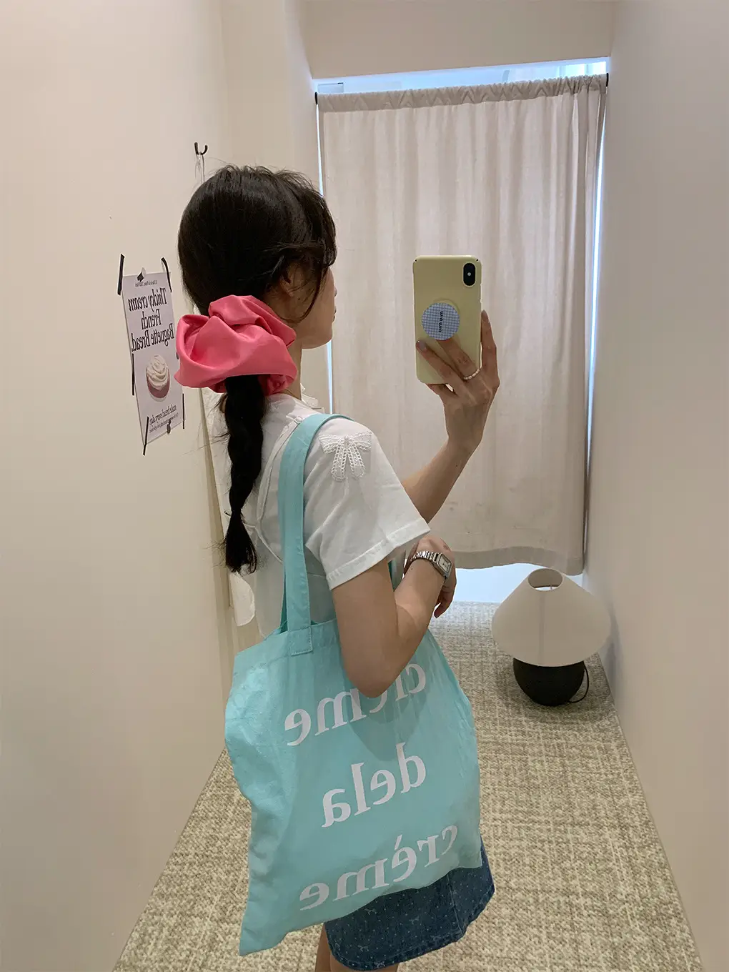 Light Blue Canvas Shoulder Bag for Women — feature 12