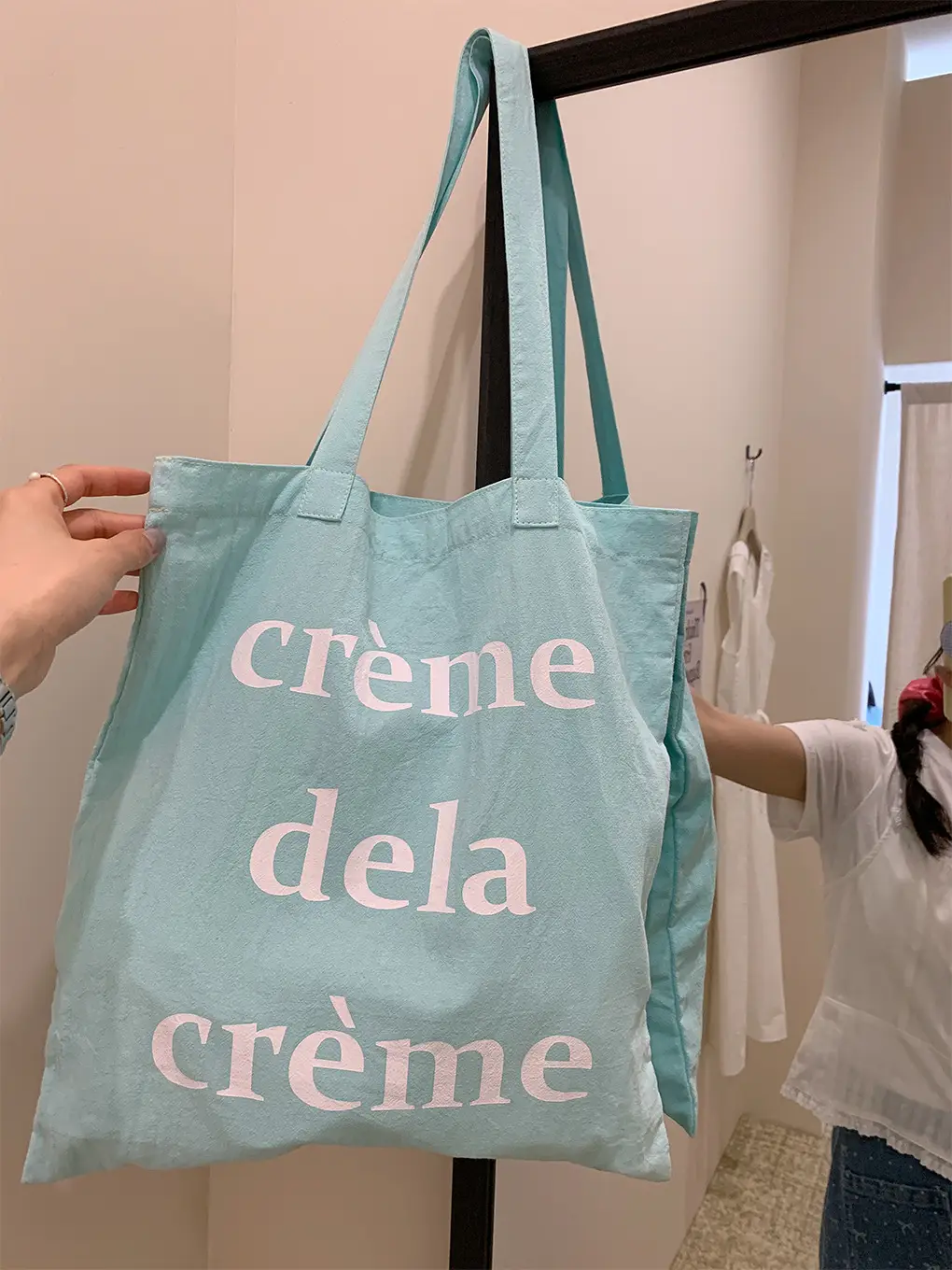 Light Blue Canvas Shoulder Bag for Women — feature 15