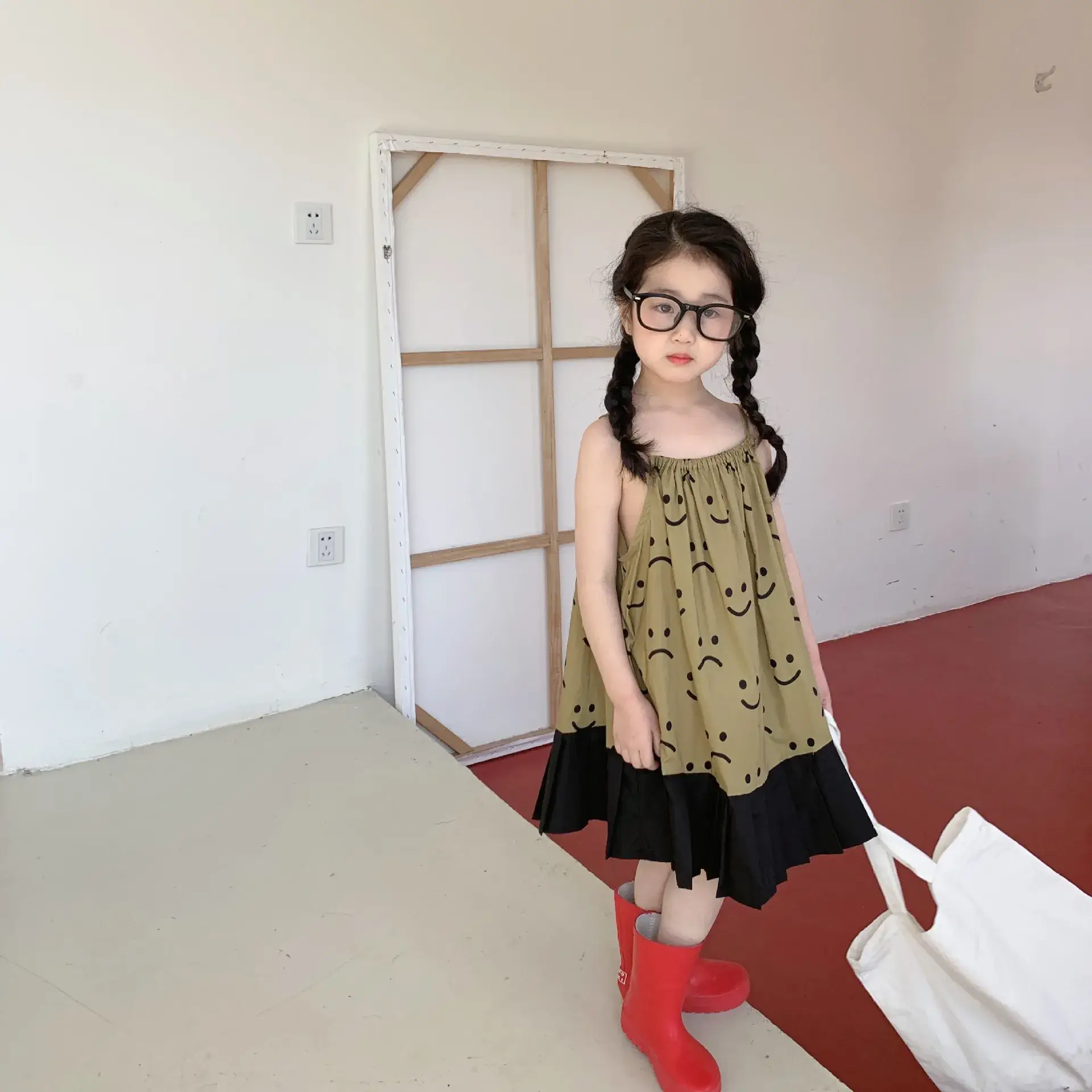 Girls Summer Korean Style Smiley Top Dress — feature 10