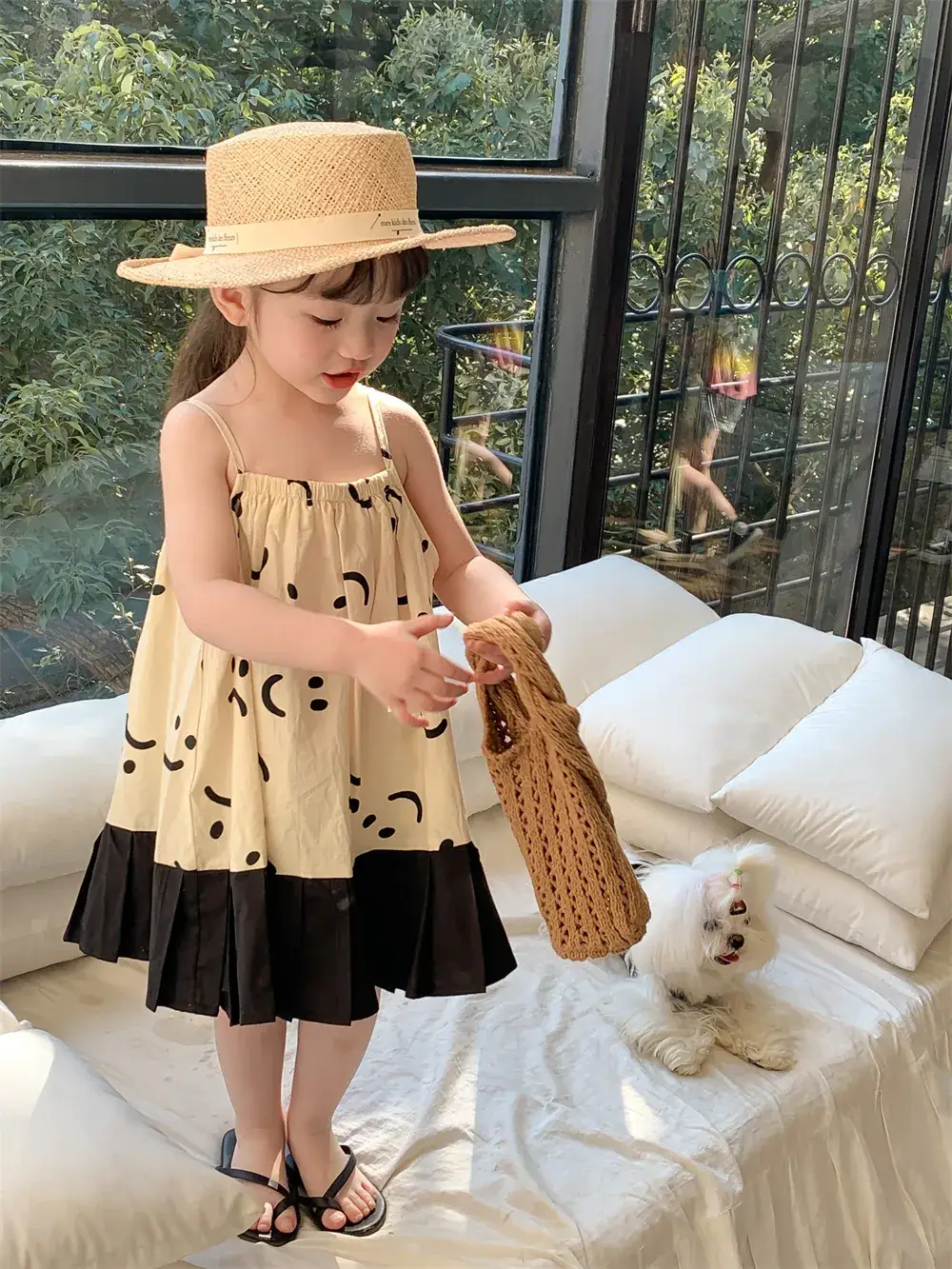 Girls Summer Korean Style Smiley Top Dress — feature 3