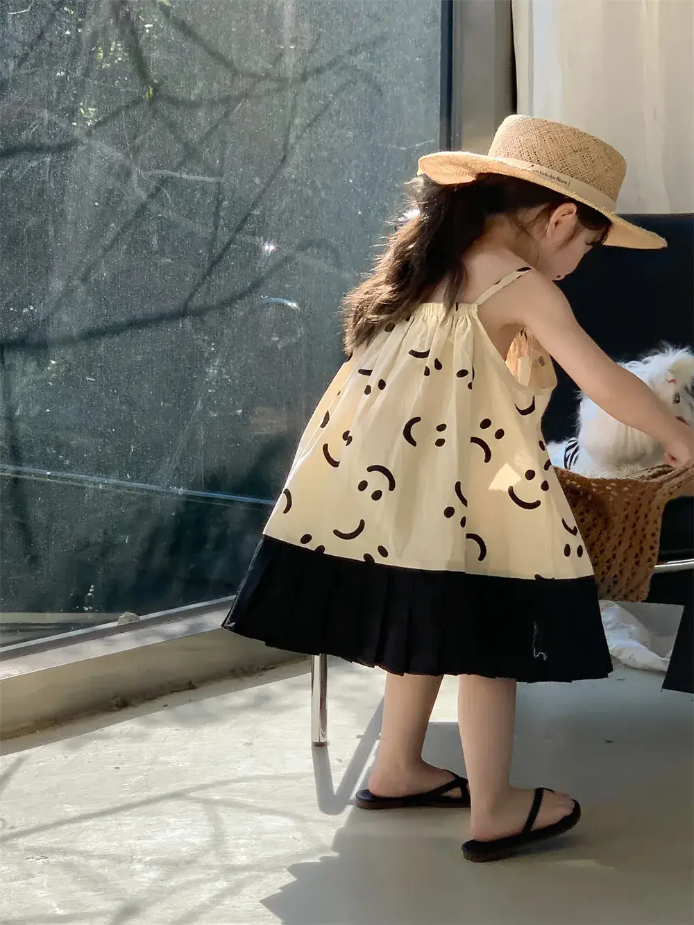 Girls Summer Korean Style Smiley Top Dress — feature 7