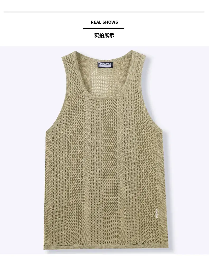 Men's Black Knit Sleeveless Vest Slim Fit — feature 11