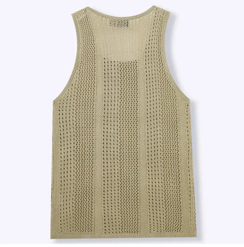 Men's Black Knit Sleeveless Vest Slim Fit — feature 12