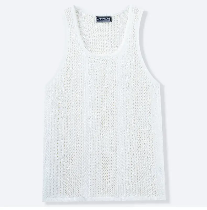 Men's Black Knit Sleeveless Vest Slim Fit — feature 13