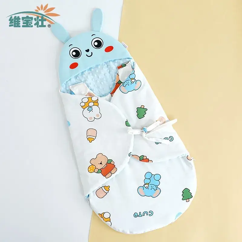 Newborn Swaddling Bag with Cute Animal Hood - Image 4