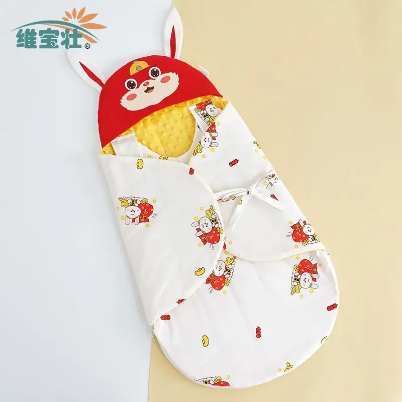 Newborn Swaddling Bag with Cute Animal Hood - Image 2