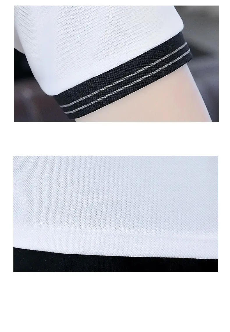 Men Black Lapel T-Shirt Short Sleeve Slim Fit — feature 17