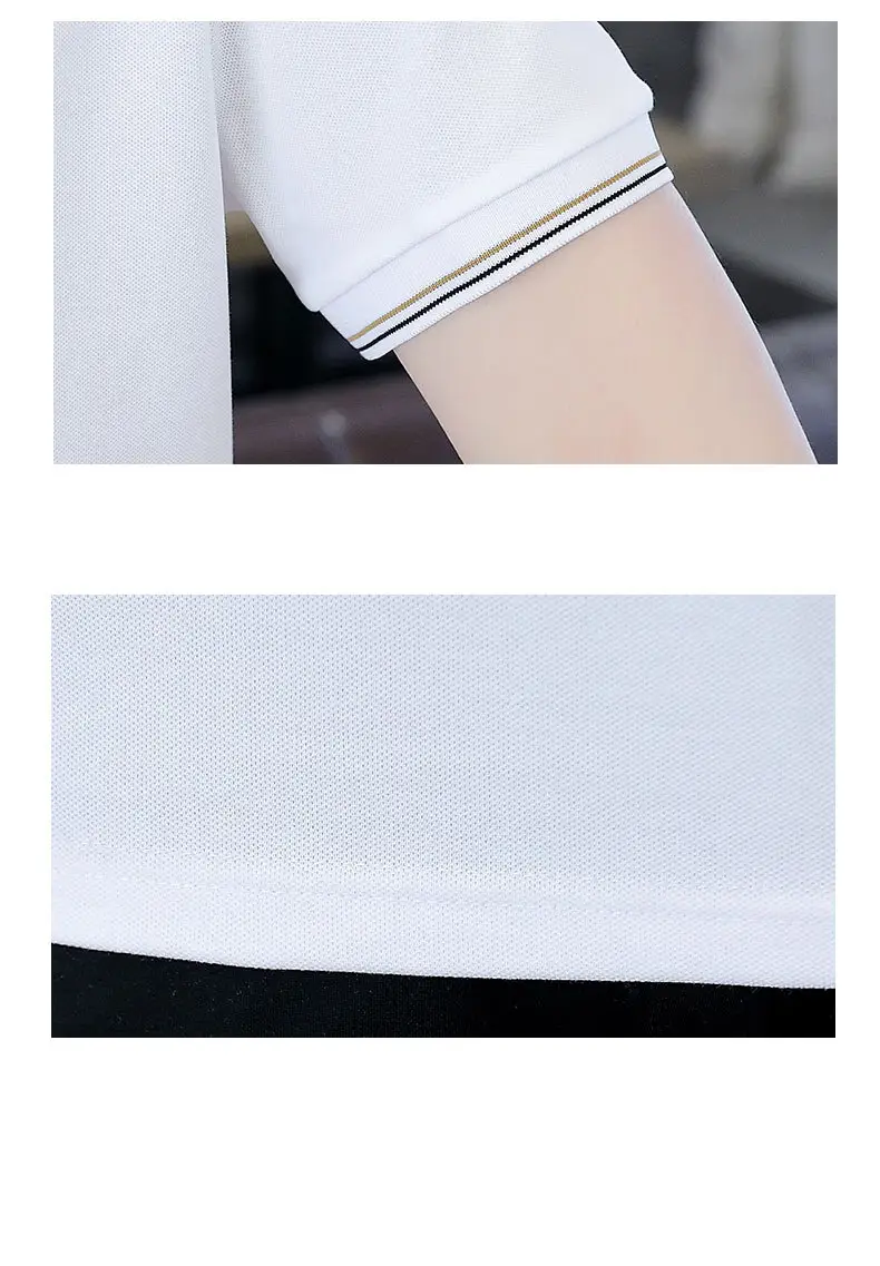 Men Black Lapel T-Shirt Short Sleeve Slim Fit — feature 27