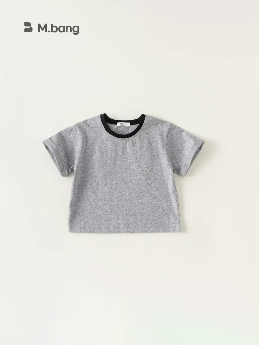 Kids Bunny Ear T-Shirt Black Grey Summer Short Sleeve - Image 6