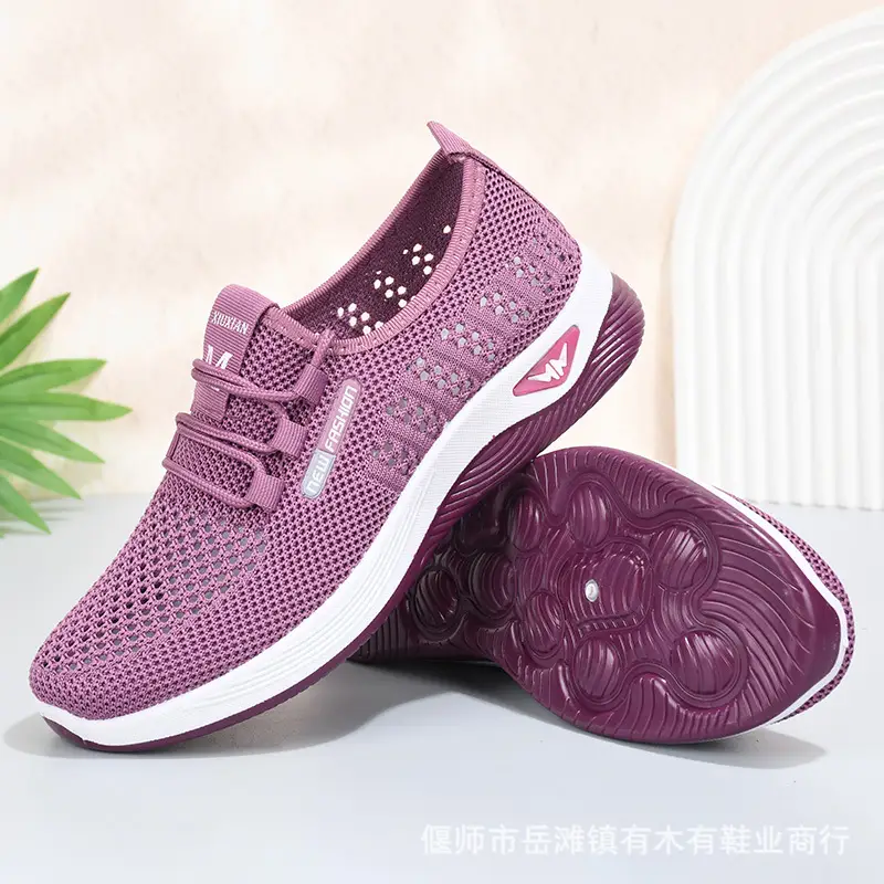 Old Beijing Cloth Shoes Women's Summer Breathable Mesh Hollow Mesh Shoes Non-slip Soft Bottom Flat Comfortable Middle-aged and Elderly Mother Shoes - Image 5