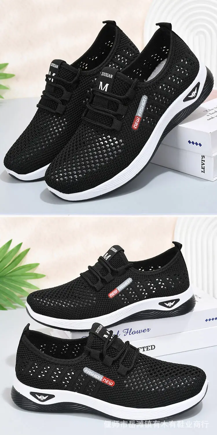 Old Beijing Cloth Shoes Women's Summer Breathable Mesh Hollow Mesh Shoes Non-slip Soft Bottom Flat Comfortable Middle-aged and Elderly Mother Shoes — feature 12