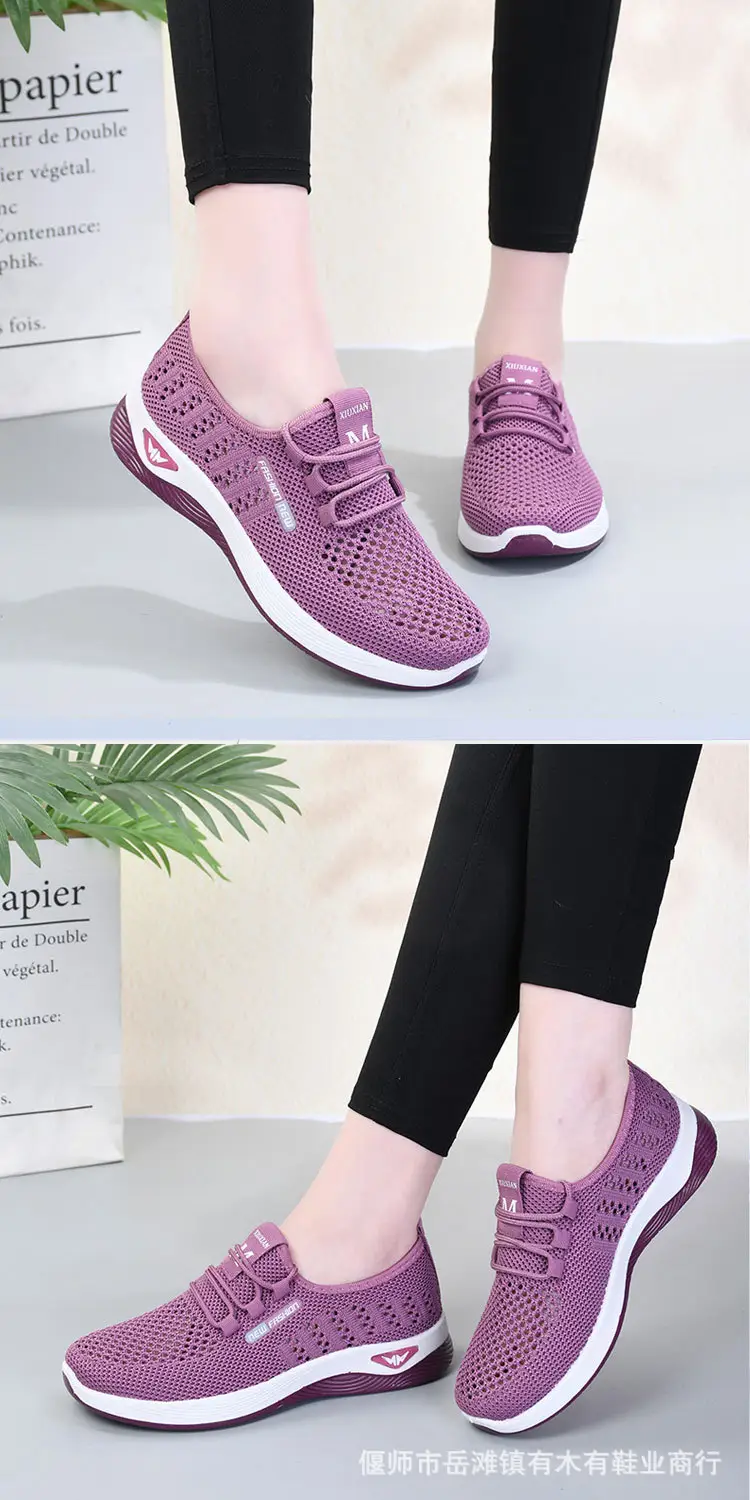 Old Beijing Cloth Shoes Women's Summer Breathable Mesh Hollow Mesh Shoes Non-slip Soft Bottom Flat Comfortable Middle-aged and Elderly Mother Shoes — feature 7