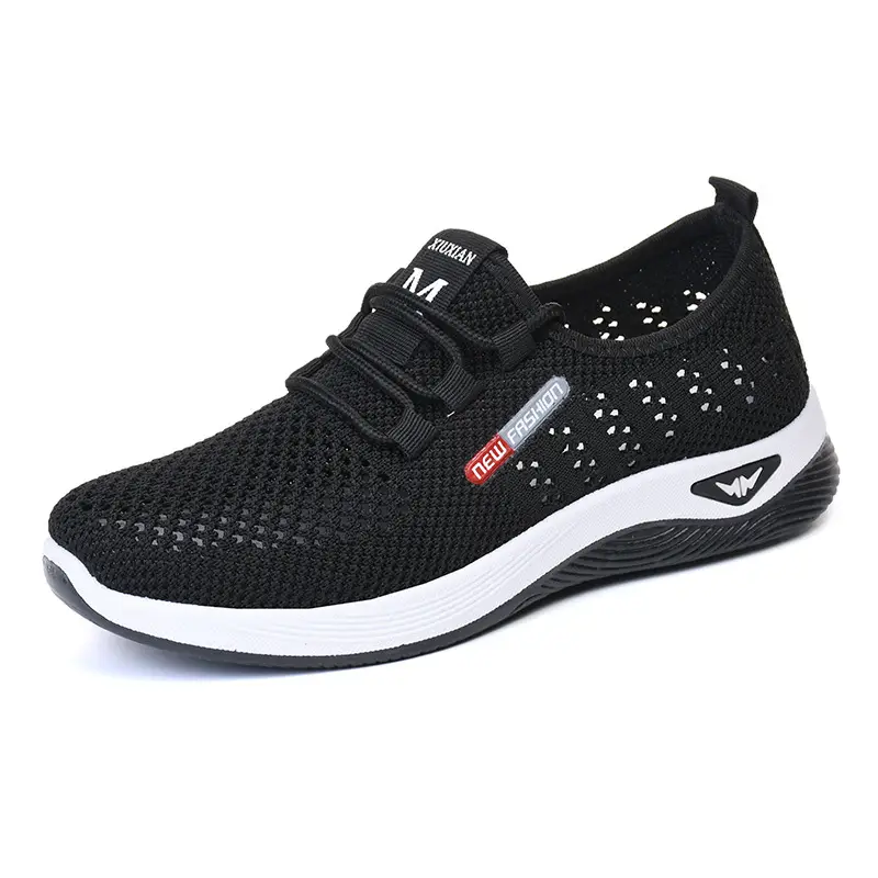 Old Beijing Cloth Shoes Women's Summer Breathable Mesh Hollow Mesh Shoes Non-slip Soft Bottom Flat Comfortable Middle-aged and Elderly Mother Shoes - Image 2