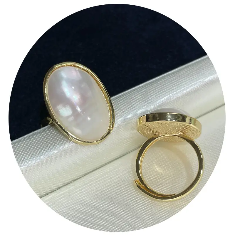 Natural Pearl Ring Blue White European American Luxury Hand Jewelry for Women - Image 6