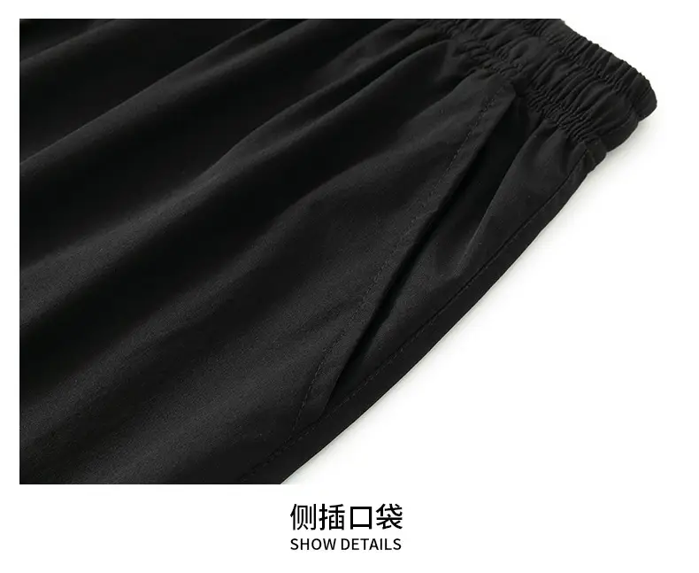 Men Ice Silk Thin Shorts Grey Knee Length — feature 24