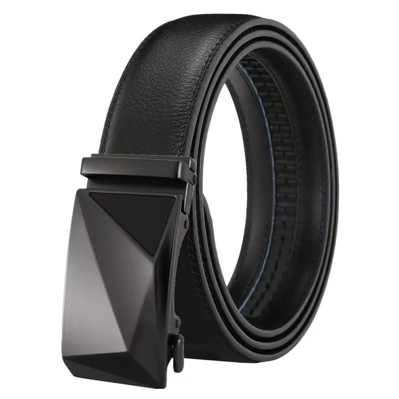 Men's Self-Buckled Black Belt 3.5cm Wide - Image 5